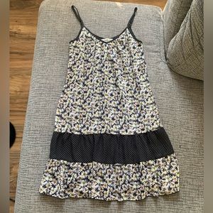 White and Black Floral Tank Top Sundress by Accidentally In Love Size S